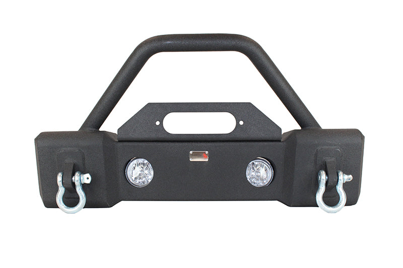 Jeep JK Stubby Bumper W/Tube Guard 07-17 Wranger JK Black Texured Powercoated Fishbone Offroad