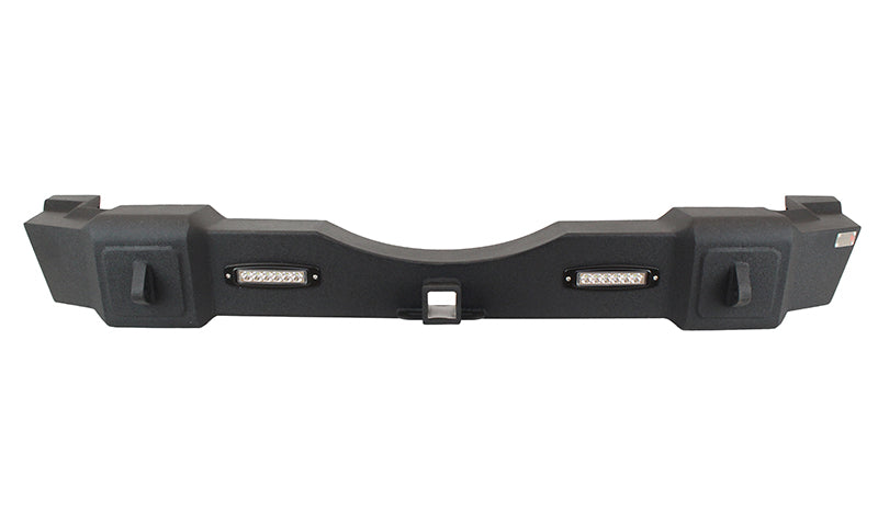 Jeep JK Rear Bumper W/LED's 07-17 Wrangler JK Rubicon and Unlimited Steel Black Textured Powdercoat Fishbone Offroad