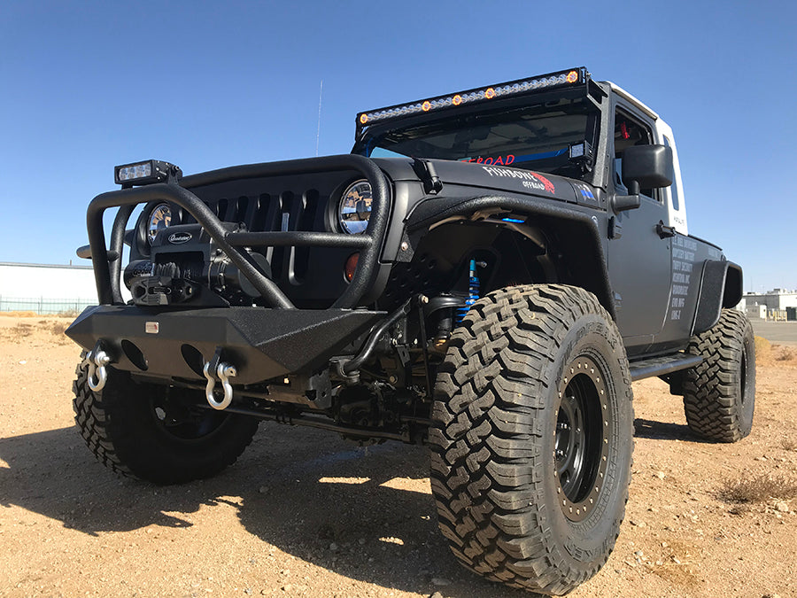 Jeep JK Front Winch Bumper W/Grille Guard 07-17 Wrangler JK Manowar Series Fishbone Offroad