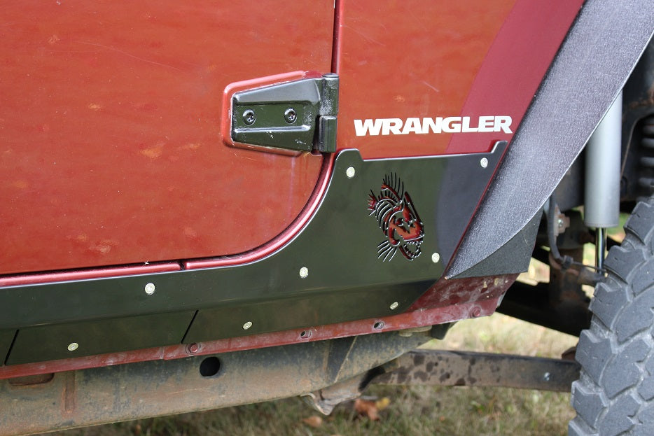 Jeep JK Rocker Guards Scale Armor 07-18 Wrangler JK 2 Door Fishbone Offroad
