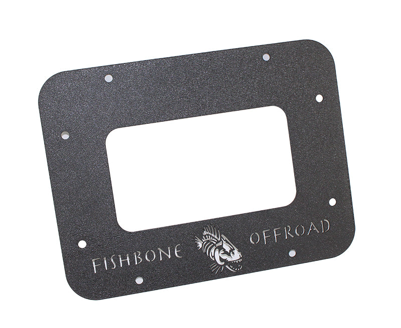 Jeep JK Tailgate Plate 07-17 Wrangler JK Aluminum Black Textured Powercoat Fishbone Offroad