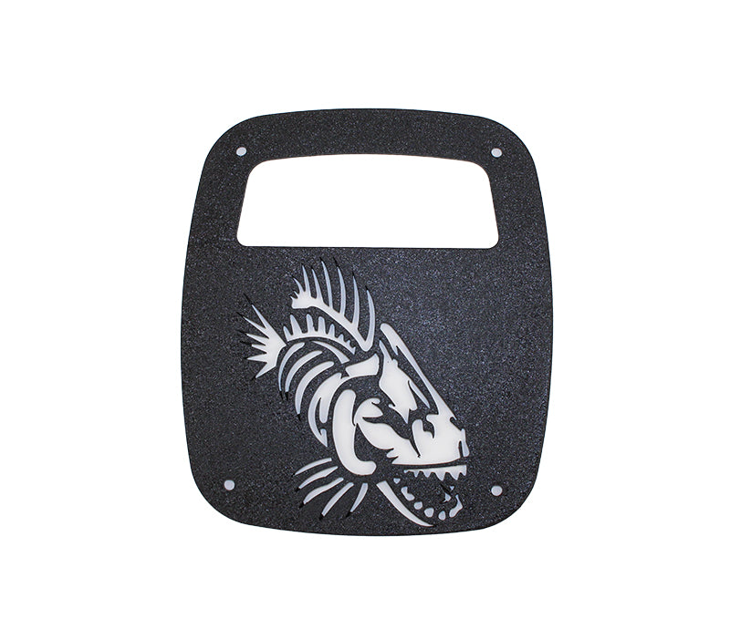 Jeep Wrangler CJ YJ TJ Tail Light Covers Black Textured Powdercoat Fishbone Offroad