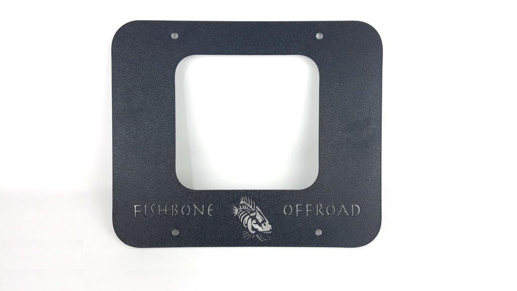 Jeep TJ Tailgate Plate 97-06 Wrangler TJ Black Textured Powercoat Aluminum Fishbone Offroad