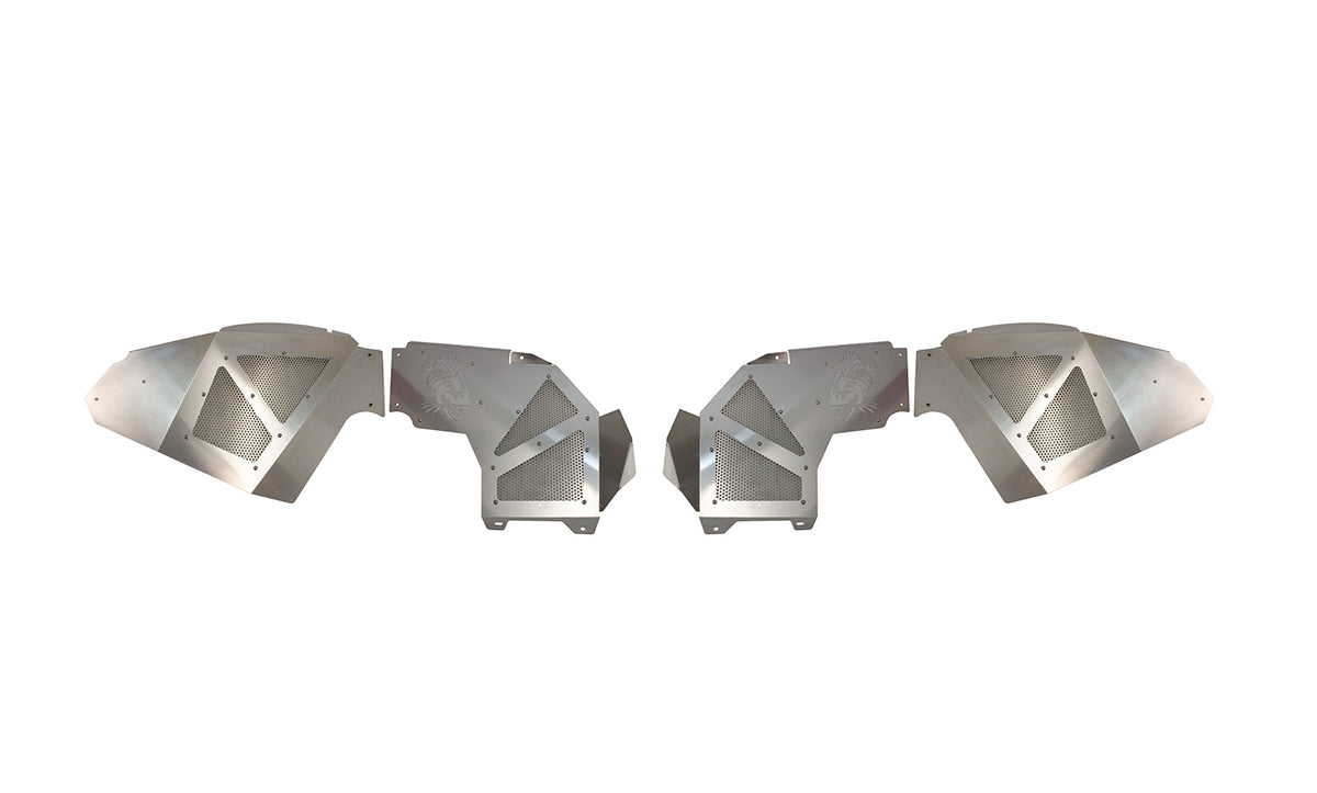 Jeep JL Inner Fenders For 18-Current Wrangler JL,  2020-Current JT Gladiator Front Pair Aluminum Raw Fishbone Offroad