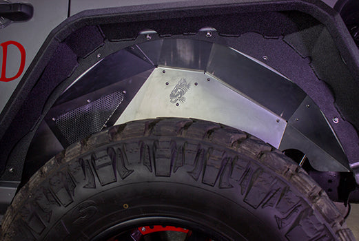 Jeep JL Inner Fenders For 18-Current Wrangler JL Rear Pair Aluminum Raw Fishbone Offroad