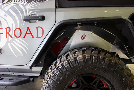 Jeep JL Inner Fenders For 18-Current Wrangler JL Rear Pair Aluminum Raw Fishbone Offroad
