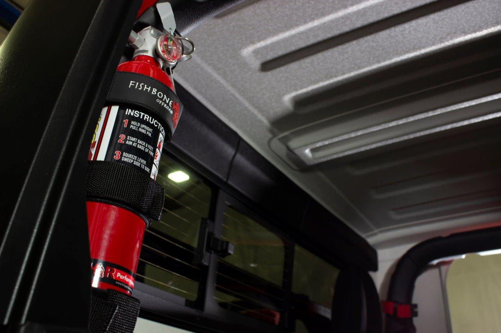Fire Extinguisher Holder for Padded Roll Bar Fishbone Offroad