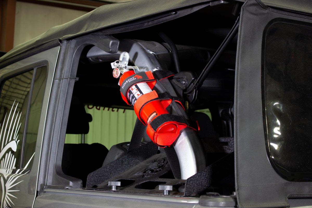 Fire Extinguisher Holder for Padded Roll Bar Fishbone Offroad