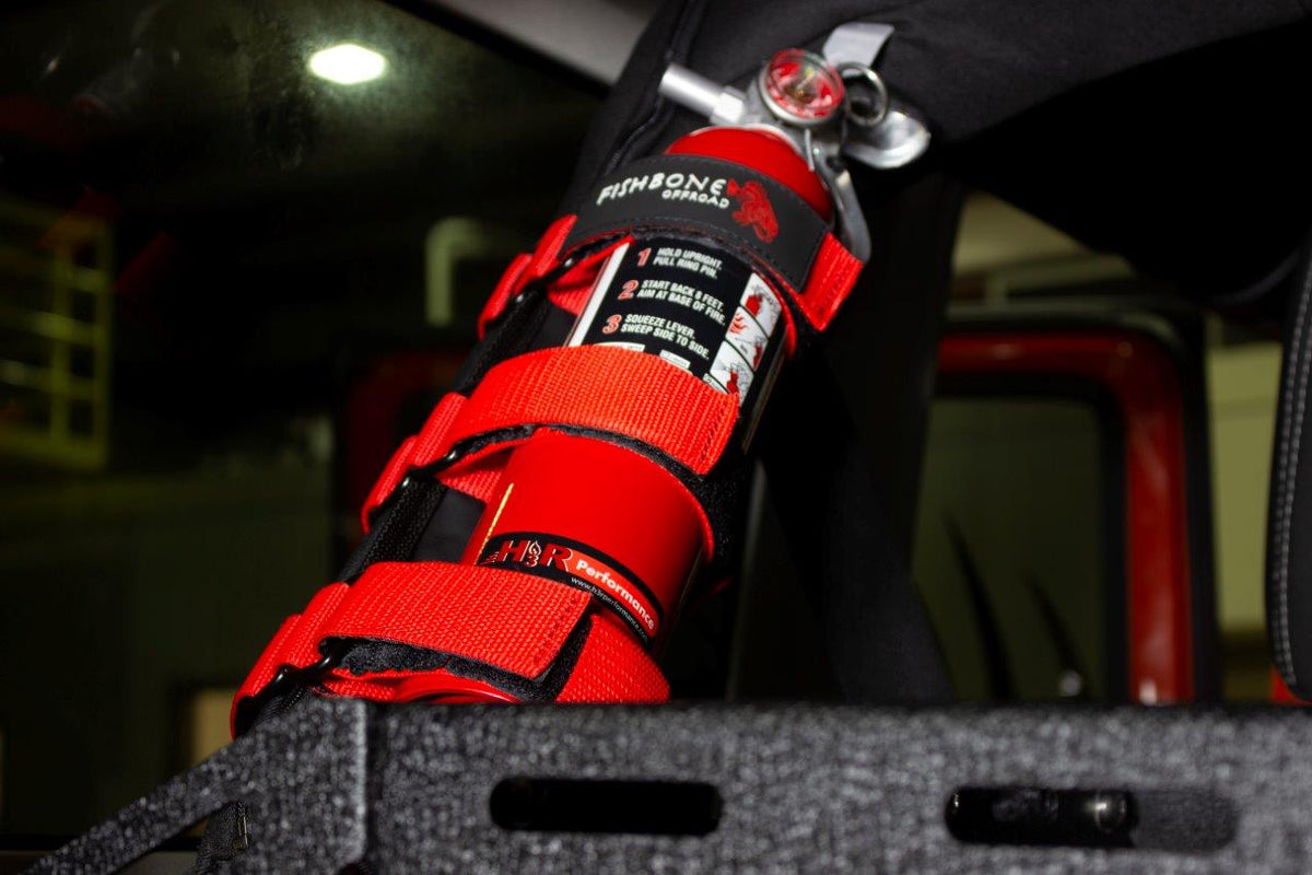 Fire Extinguisher Holder for Padded Roll Bar Fishbone Offroad