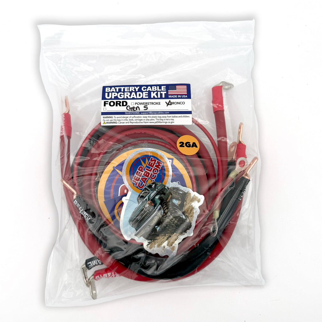 1992-1996 Ford Bronco Gen 5 Battery Cable Kit 5.8 Liter 1/0 Gauge Battery Cable Big7Kits