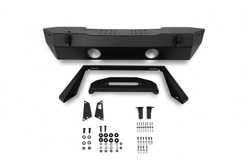 2007 2025 Jeep GladiatorJT Wrangler JK JKU JL JLU Stubby Front Bumper With Plated Bull Bar DV8 Offroad