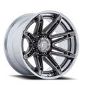 Aluminum Wheels 22X10 Brawl FC401AP Platinum Silver Chrome Lip Fuel Off Road Wheels
