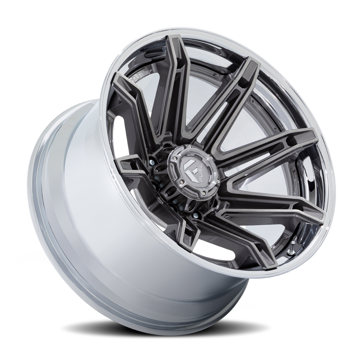 Aluminum Wheels 22X12 Brawl FC401AP Platinum Silver Chrome Lip Fuel Off Road Wheels