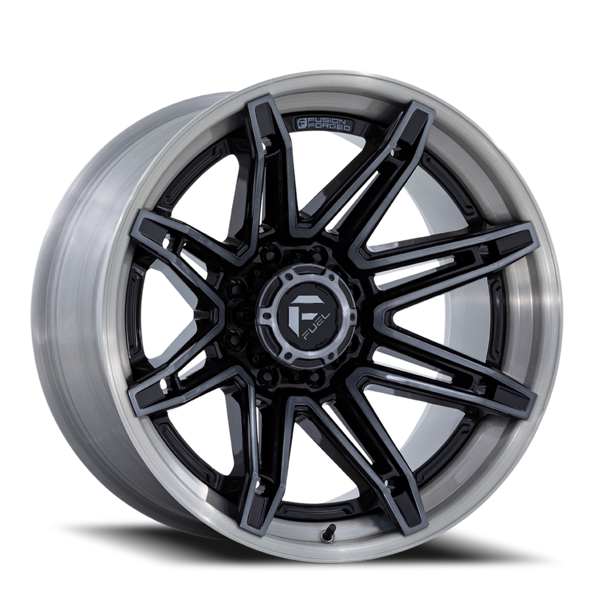 Aluminum Wheels 20X10 Brawl FC401BT Gloss Black Brushed Dark Tint Fuel Off Road Wheels