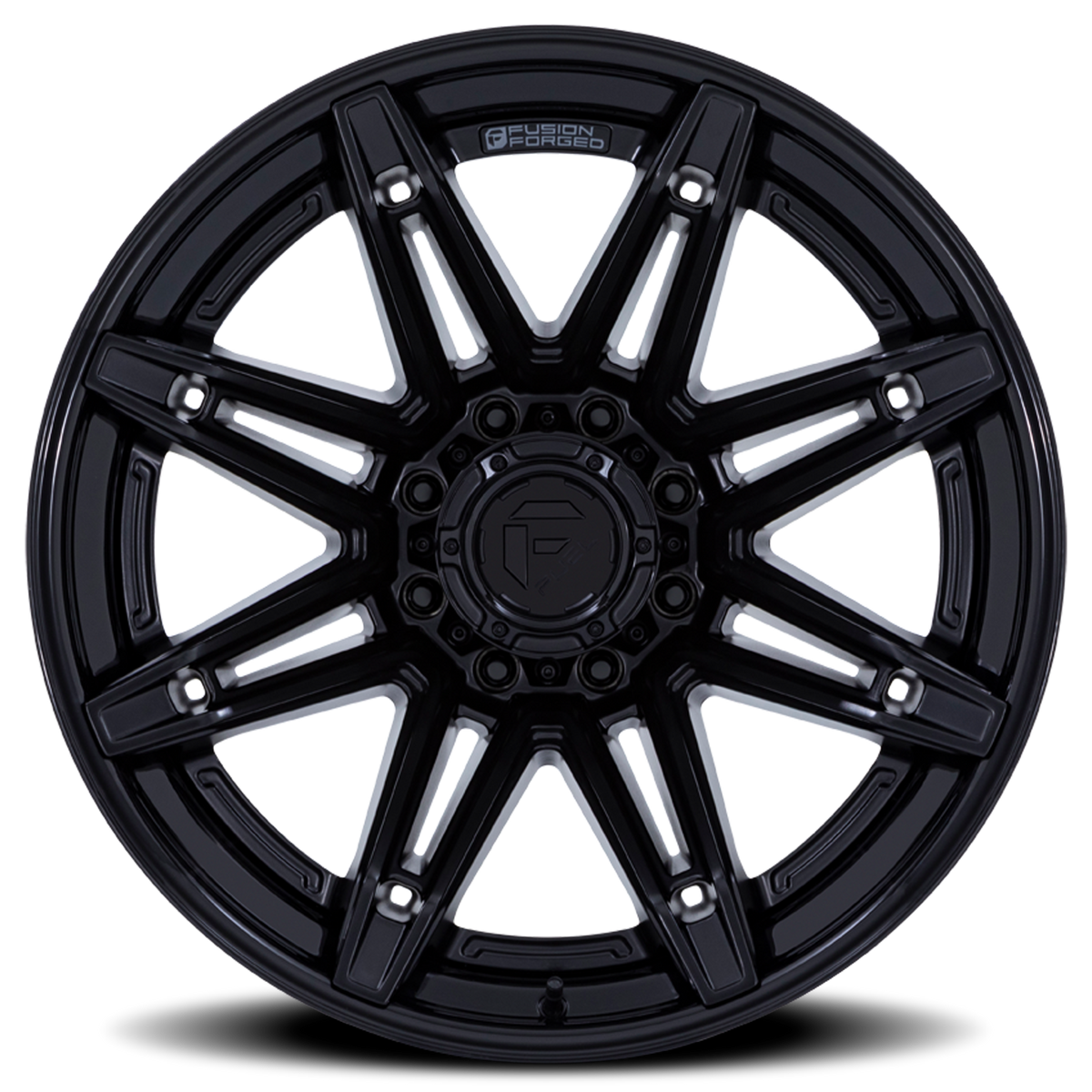 Aluminum Wheels 20X10 Brawl FC401MX Matte Black/Gloss Black Lip Fuel Off Road Wheels