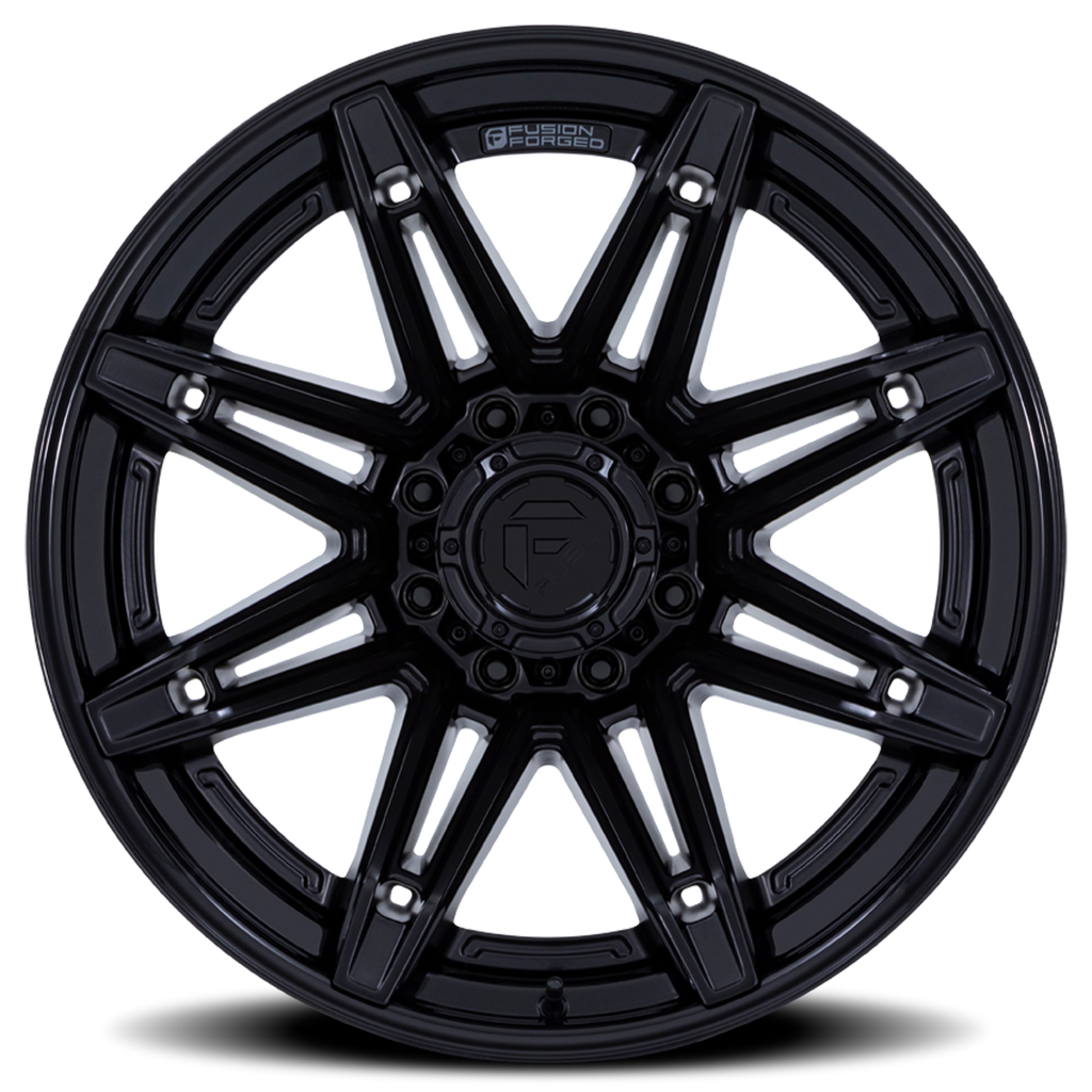 Aluminum Wheels 22X10 Brawl FC401MX Matte Black/Gloss Black Lip Fuel Off Road Wheels