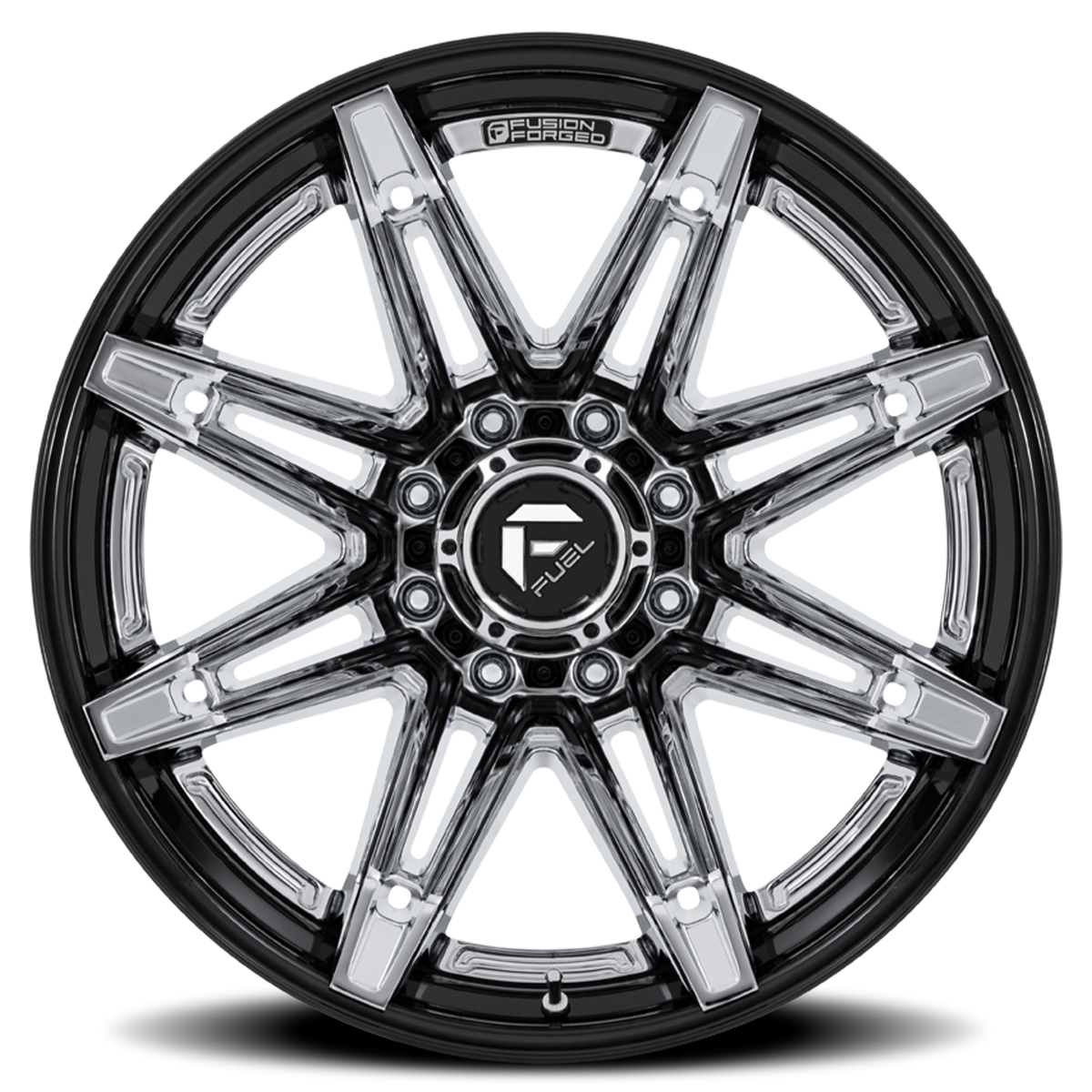 Aluminum Wheels 24X12 Brawl FC401PB Chrome/Gloss Black Lip Fuel Off Road Wheels