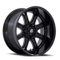 Aluminum Wheels 22X10 Darkstar FC853BE Gloss Black/Milled Fuel Off Road Wheels