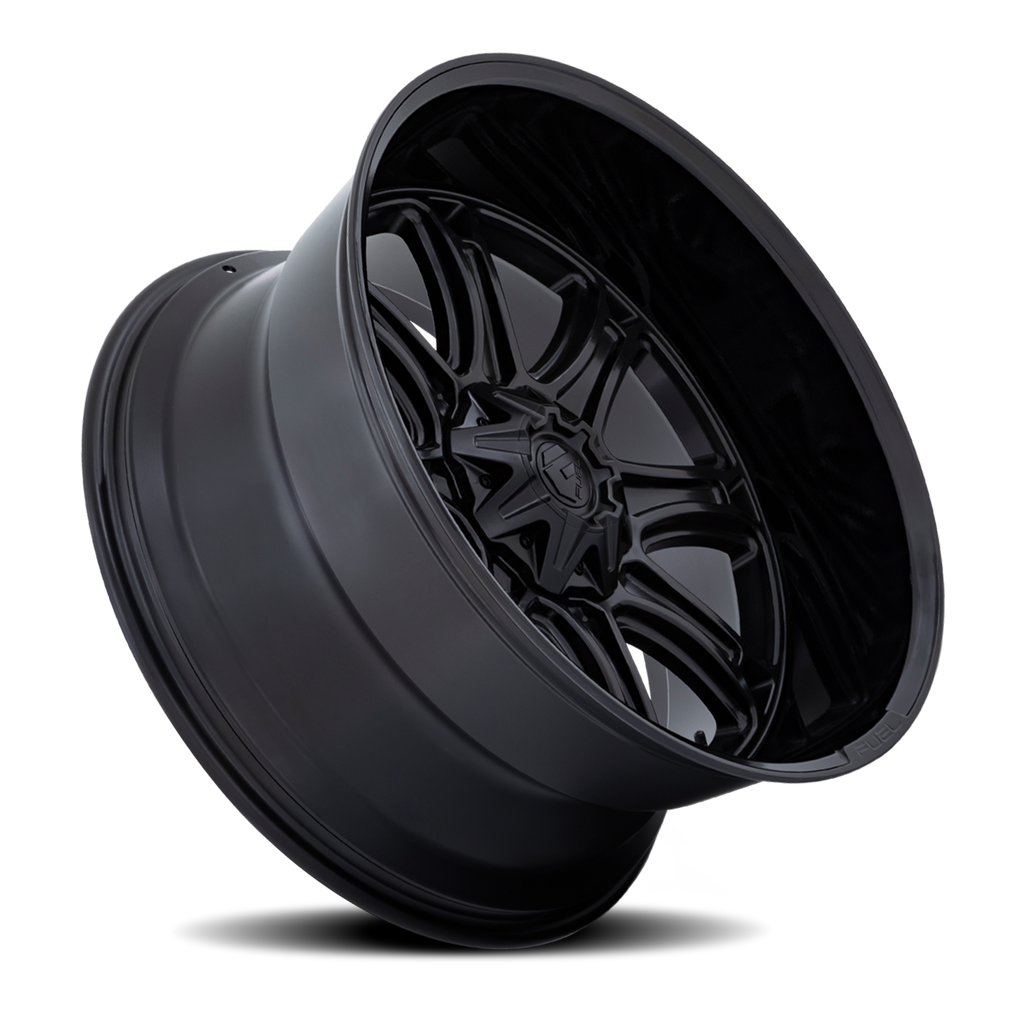 Aluminum Wheels 20X9 Darkstar FC853MB Matte Black/Gloss Black Lip Fuel Off Road Wheels