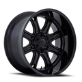 Aluminum Wheels 22X9 Darkstar FC853MB Matte Black/Gloss Black Lip Fuel Off Road Wheels