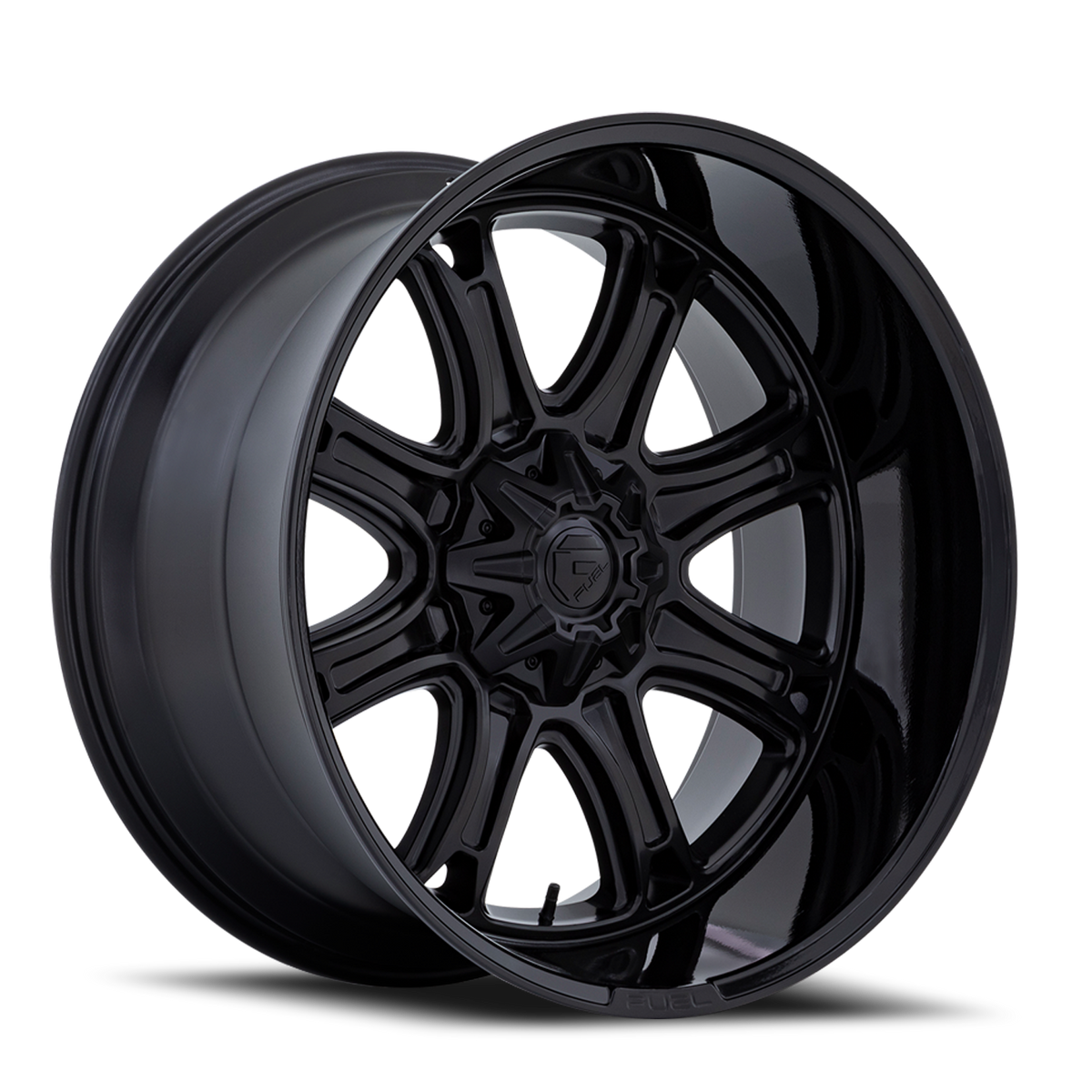 Aluminum Wheels 22X9 Darkstar FC853MB Matte Black/Gloss Black Lip Fuel Off Road Wheels