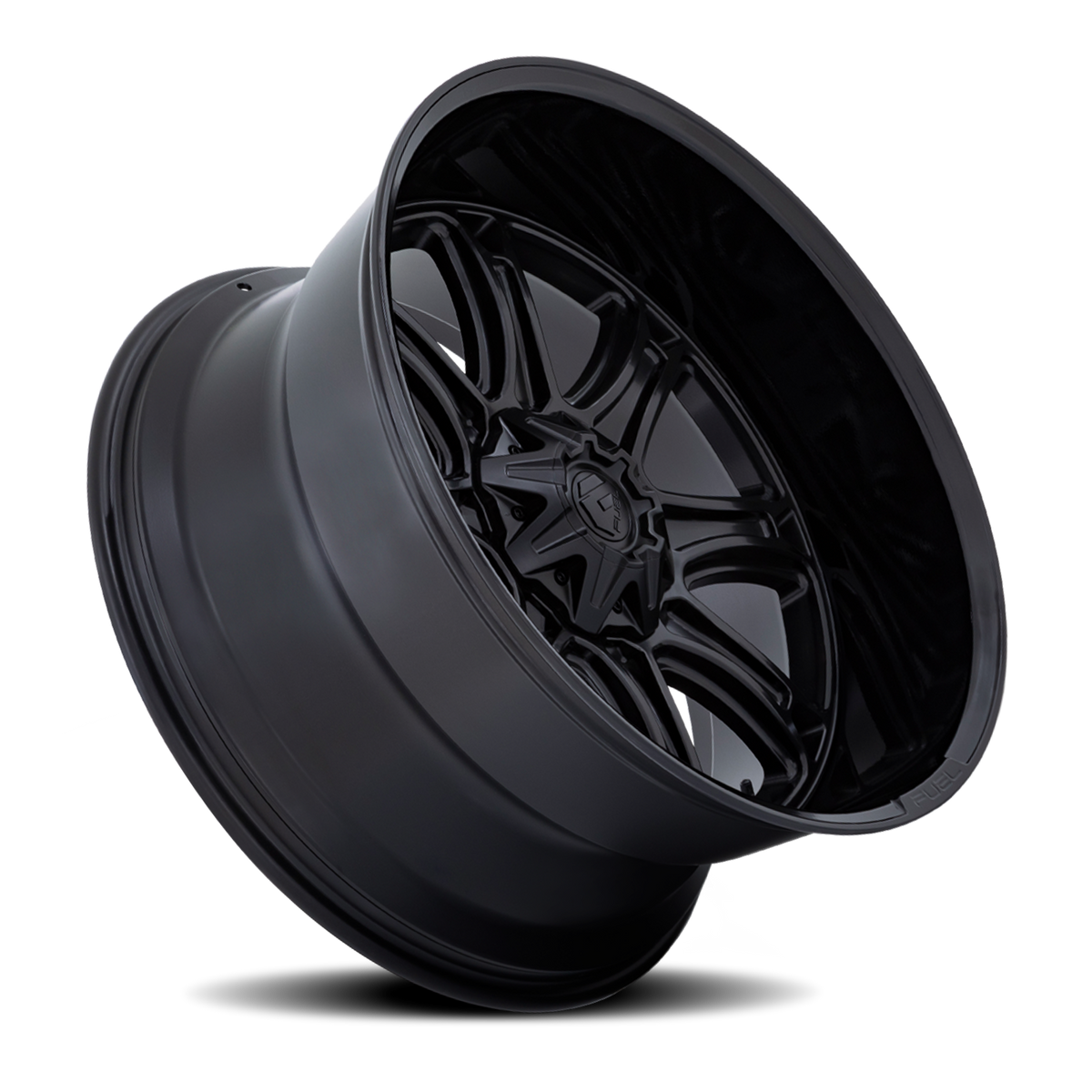 Aluminum Wheels 22X9 Darkstar FC853MB Matte Black/Gloss Black Lip Fuel Off Road Wheels