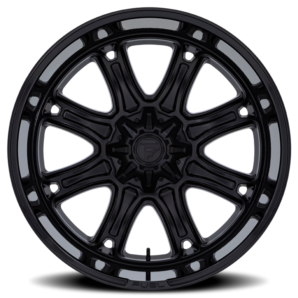 Aluminum Wheels 22X9 Darkstar FC853MB Matte Black/Gloss Black Lip Fuel Off Road Wheels
