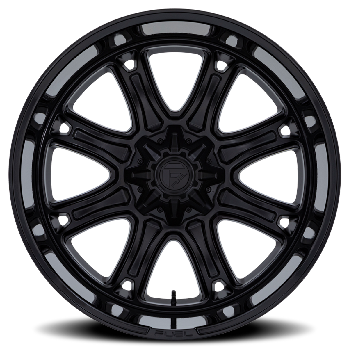 Aluminum Wheels 22X9 Darkstar FC853MB Matte Black/Gloss Black Lip Fuel Off Road Wheels