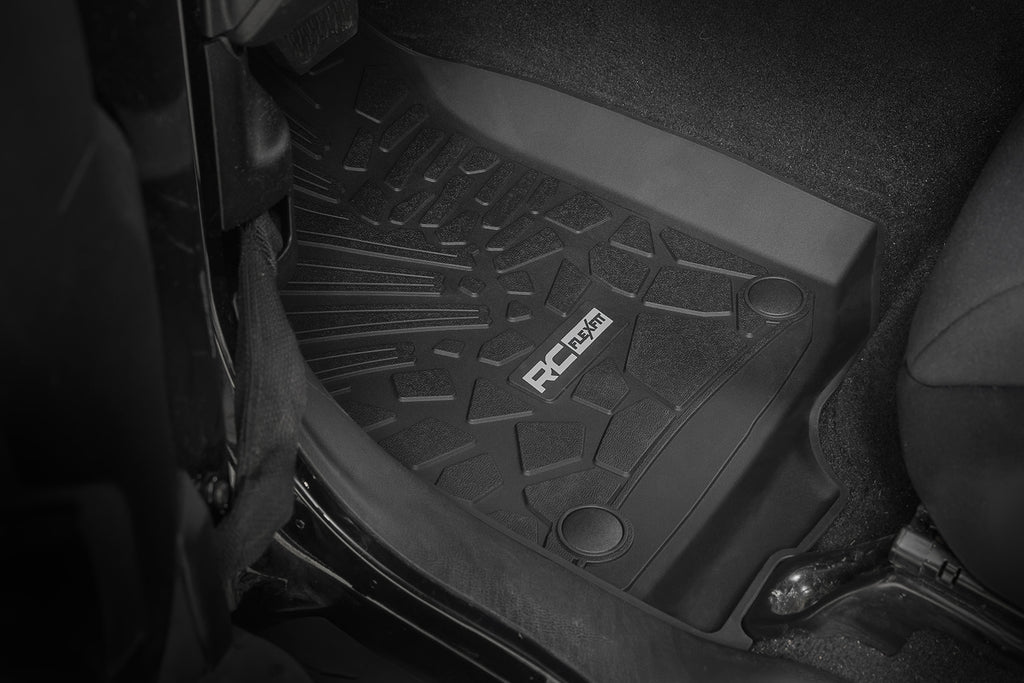 Flex Fit Floor Mats FR 2 Door Jeep Wrangler JL 4WD (2018-2026) Rough Country