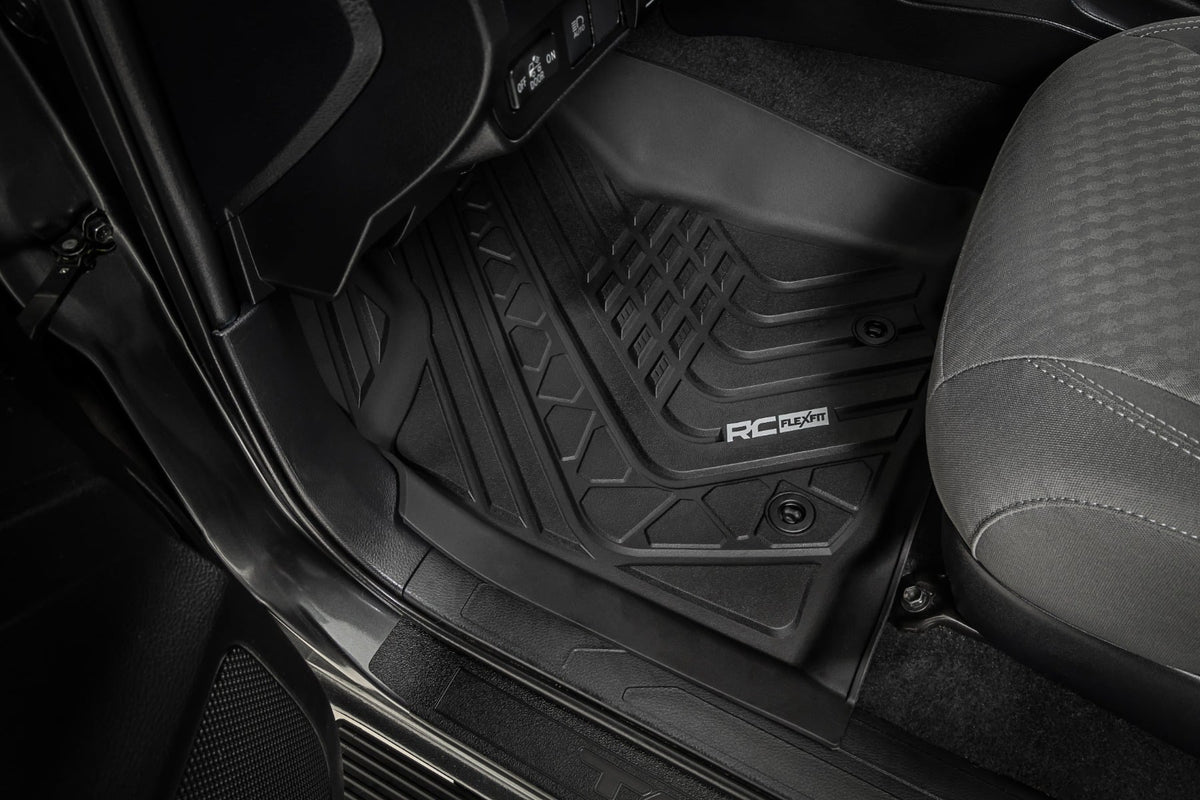 Flex-Fit Floor Mats Front and Rear Toyota Tacoma 2WD/4WD (2016-2023) Rough Country