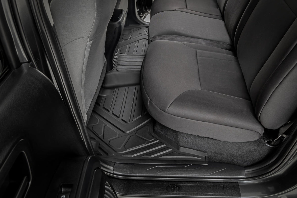 Flex-Fit Floor Mats Front and Rear Toyota Tacoma 2WD/4WD (2016-2023) Rough Country