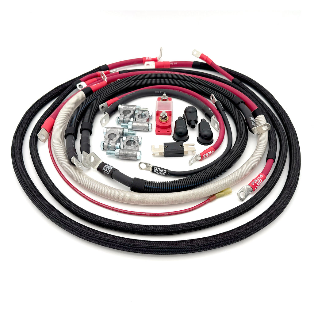 2003-2007 Ford F250/F350 2/0 Gauge Battery Cable Kit Power Stroke 6.0 Diesel 90 Degree Battery Cable Big7Kits
