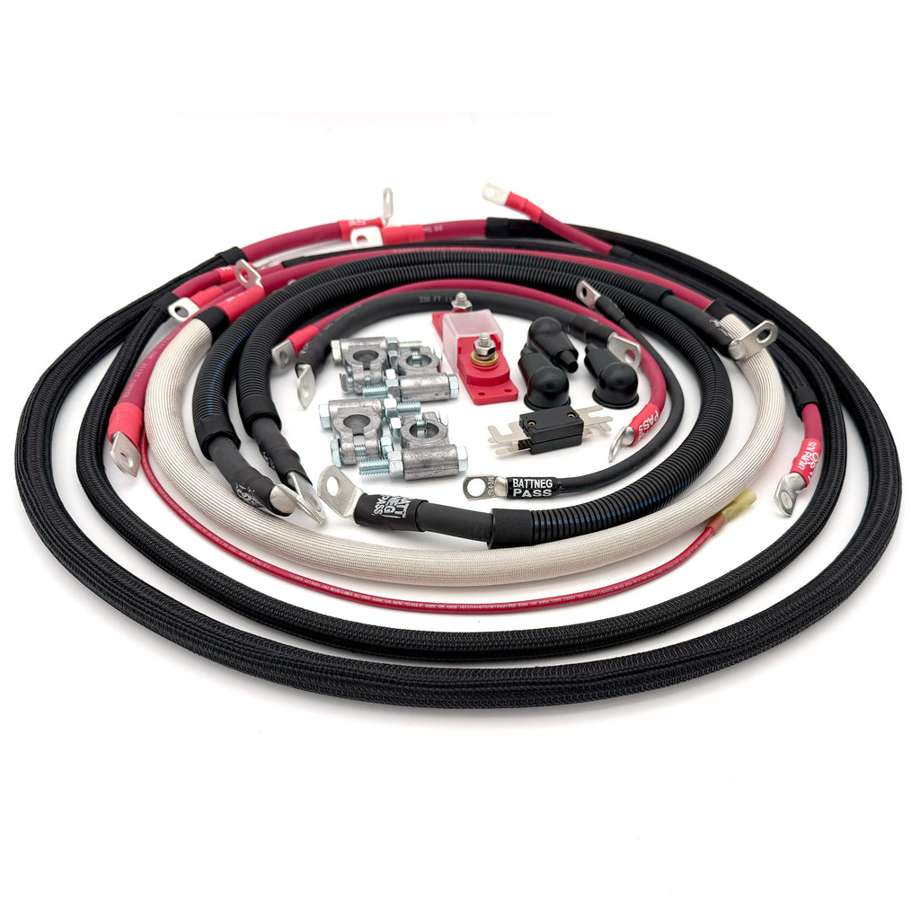 2003-2007 Ford F250/F350 2/0 Gauge Battery Cable Kit Power Stroke 6.0 Diesel 90 Degree Battery Cable Big7Kits