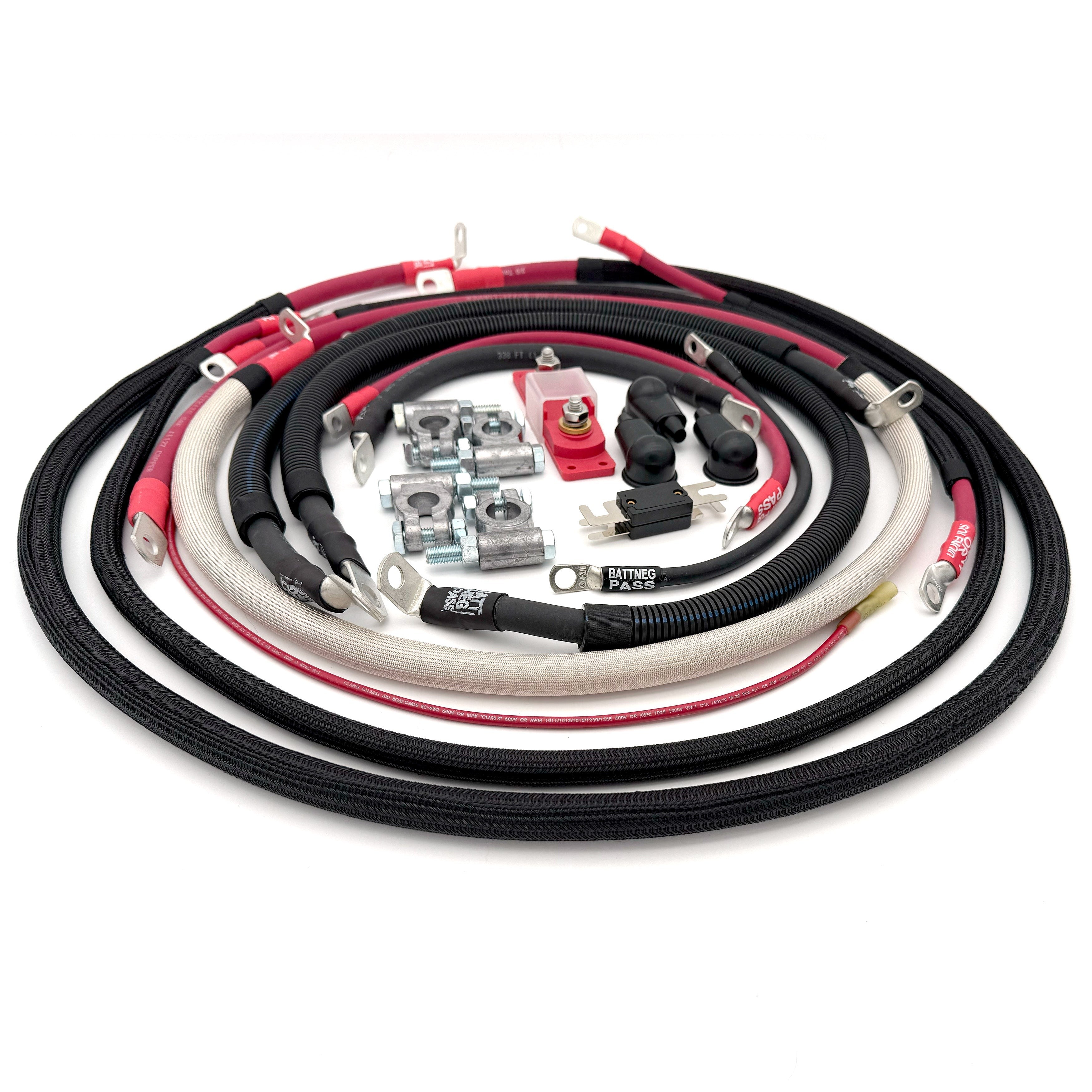 2003-2007 Ford F250/F350 2/0 Gauge Battery Cable Kit Power Stroke 6.0 Diesel 90 Degree Battery Cable Big7Kits