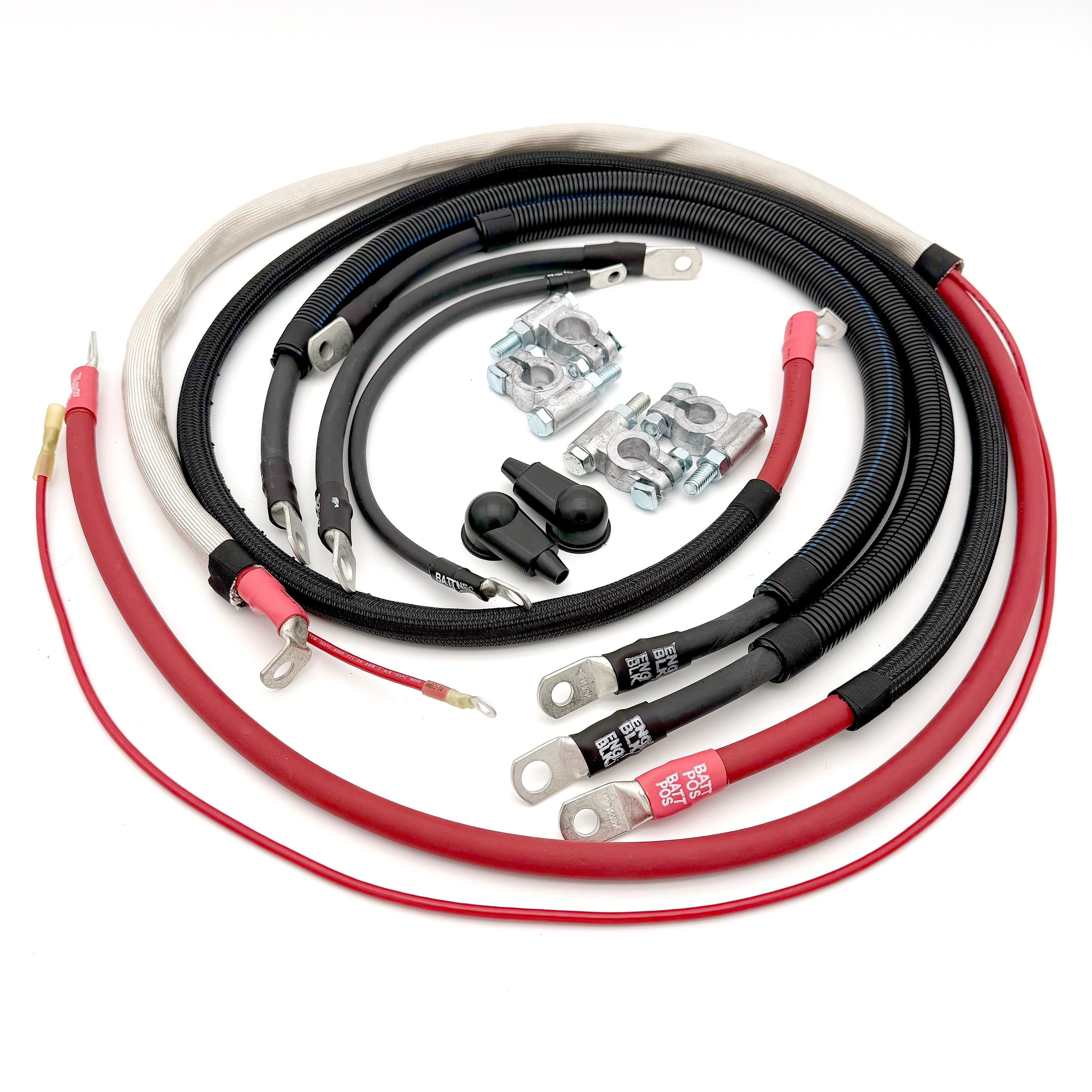 2008-2010 Ford F250/F350 2/0 Gauge Battery Cable Kit Power Stroke 6.4 Diesel 90 Degree Battery Cable Big7Kits