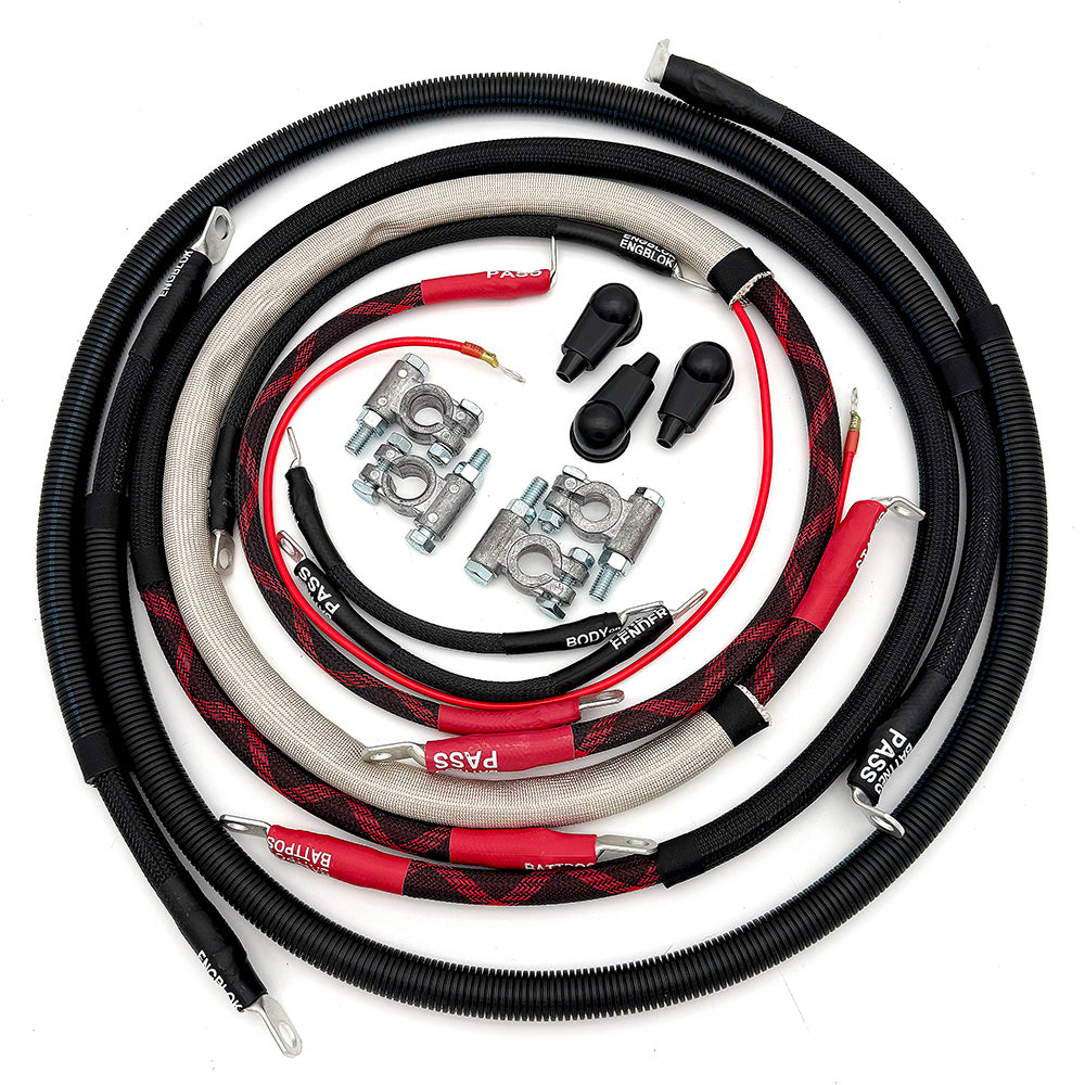 Ford Powerstroke 6.7 Diesel F250/F350 (17-21) Straight (Denso or other high torque) 2/0GA w/Black Red/Spyder Wrap Big7Kits