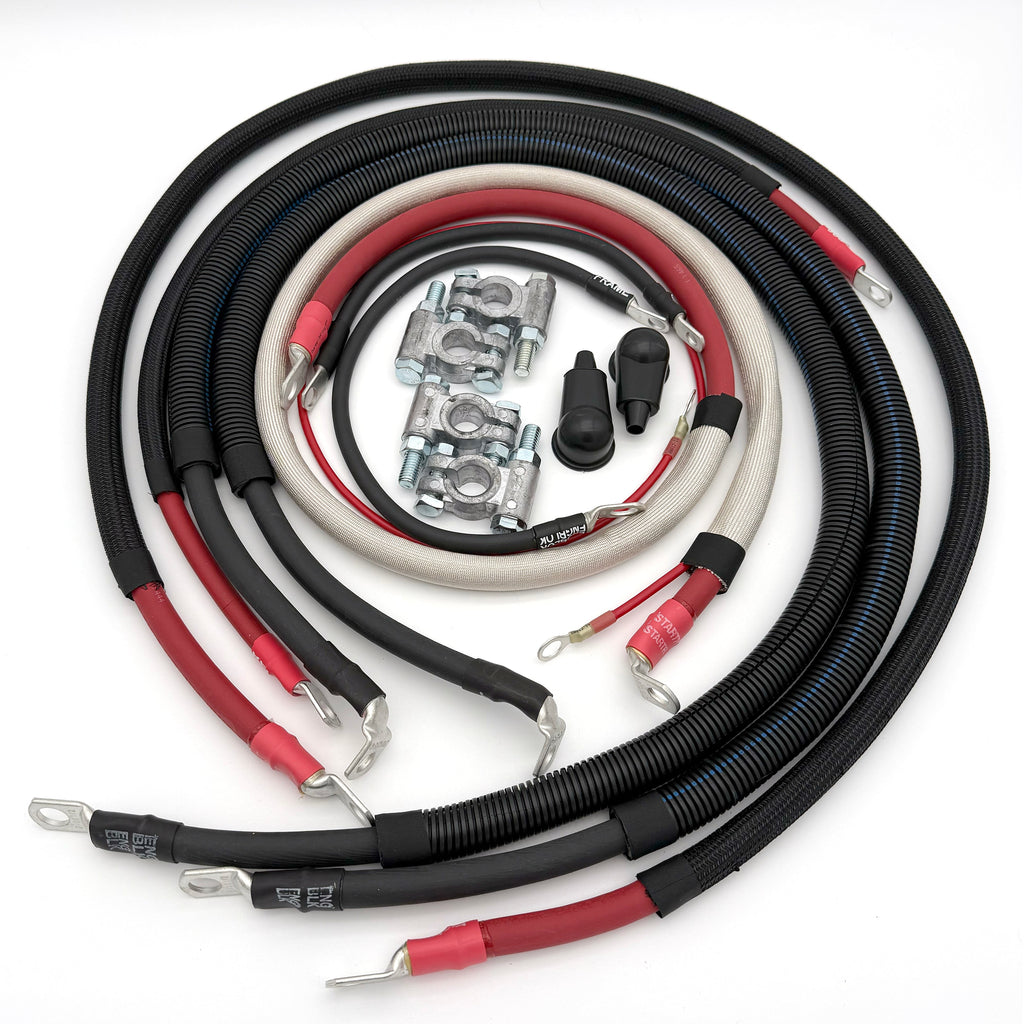 1990-1997 Ford F250/F350 Superduty OBS Battery Cable Kit Powerstroke 7.3 Diesel 2/0 Gauge Straight Battery Cable Big7Kits