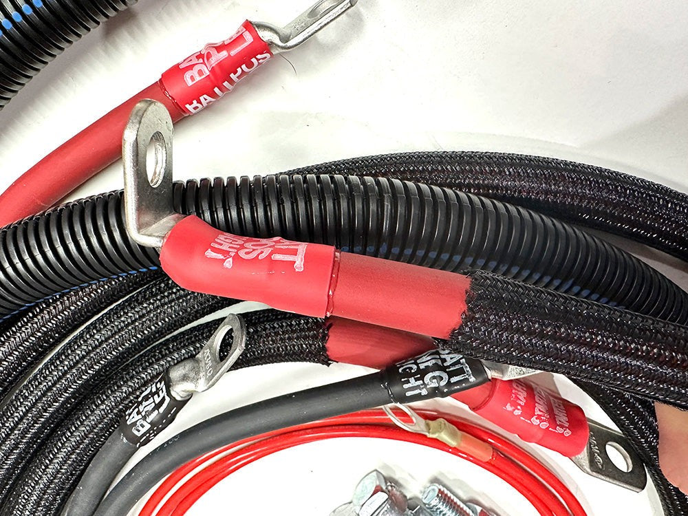 1990-1997 Ford F250/F350 Superduty OBS Battery Cable Kit Powerstroke 7.3 Diesel 2/0 Gauge Straight Battery Cable Big7Kits