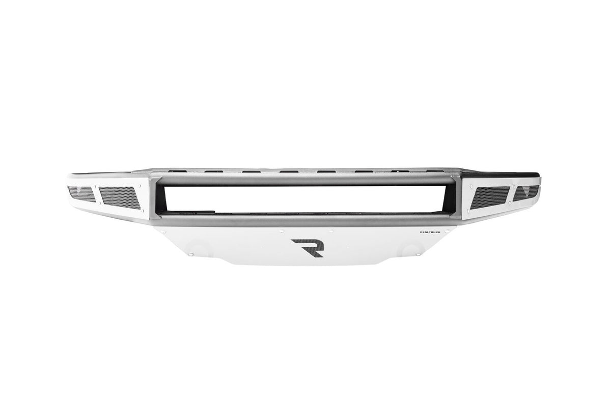M-RDS Front Bumper Pre-Runner Radius Style 1 Piece with Integrated Brushed Aluminum Skid Plate 2015-2022 Chevy Colorado Textured Black N Fab