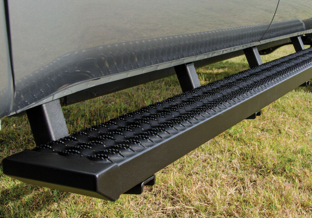 Growler Step System Cab Length (1 Step per Side) 7 Inch Board 2015-2025 Ford F-150/ 17-25 Raptor SuperCrew/2017-2026 Ford F-250/350/450 Crew Cab Textured Black NFab