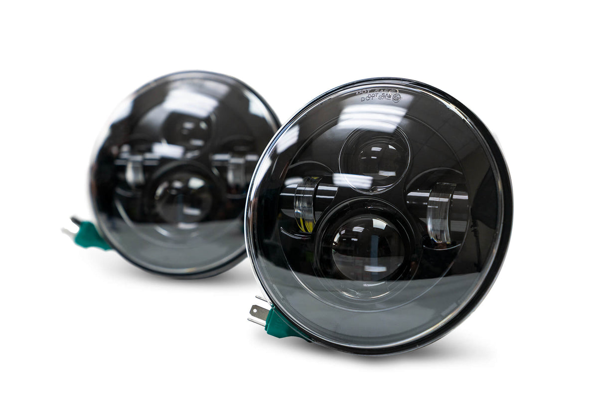 2007 2018 Jeep Wrangler JK JKU Projector Led Headlights With White Halo DV8 Offroad