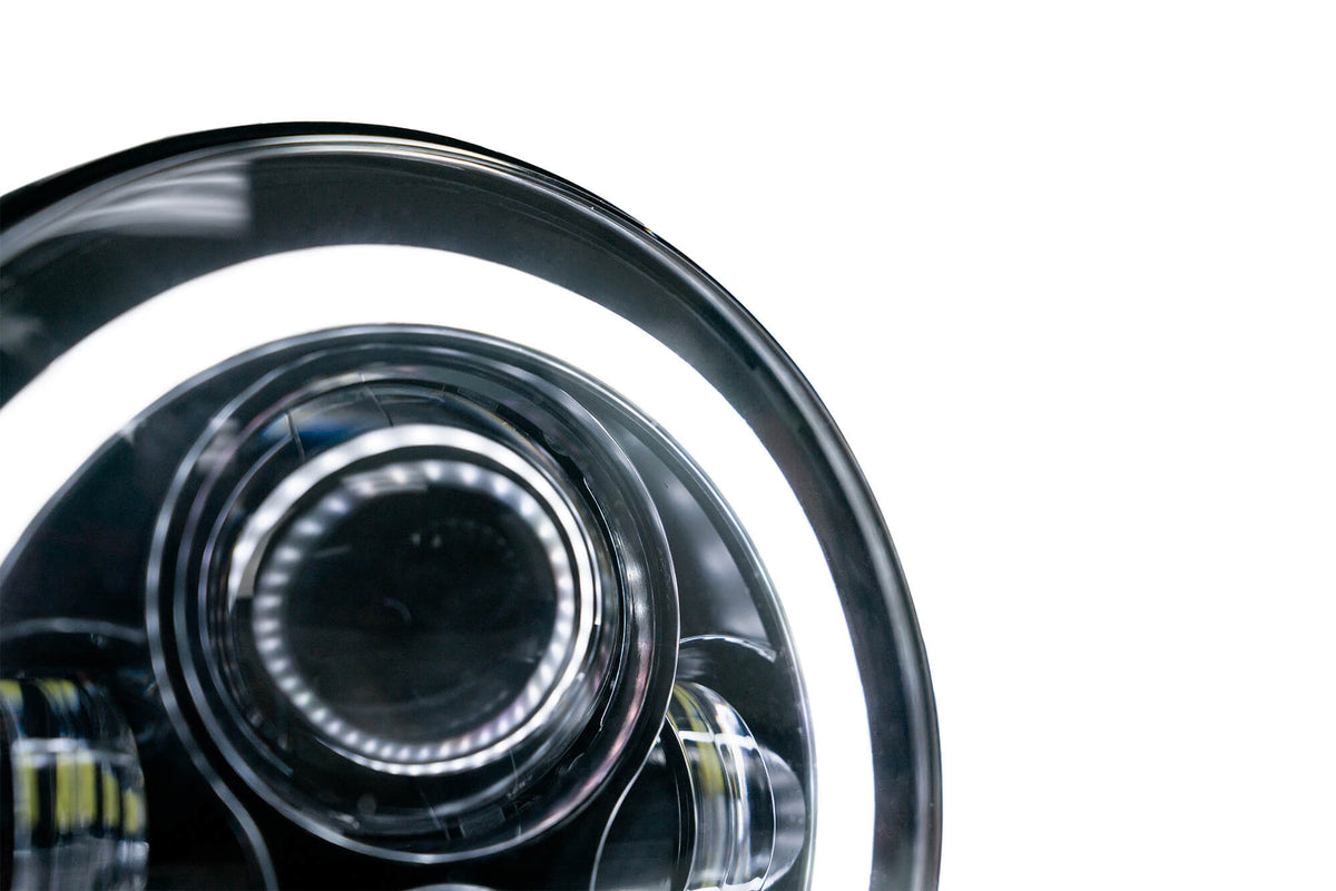 2007 2018 Jeep Wrangler JK JKU Projector Led Headlights With White Halo DV8 Offroad