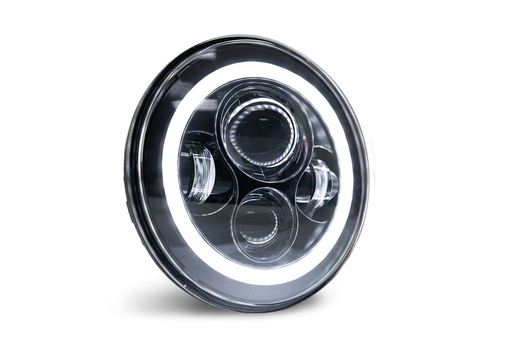 2007 2018 Jeep Wrangler JK JKU Projector Led Headlights With White Halo DV8 Offroad