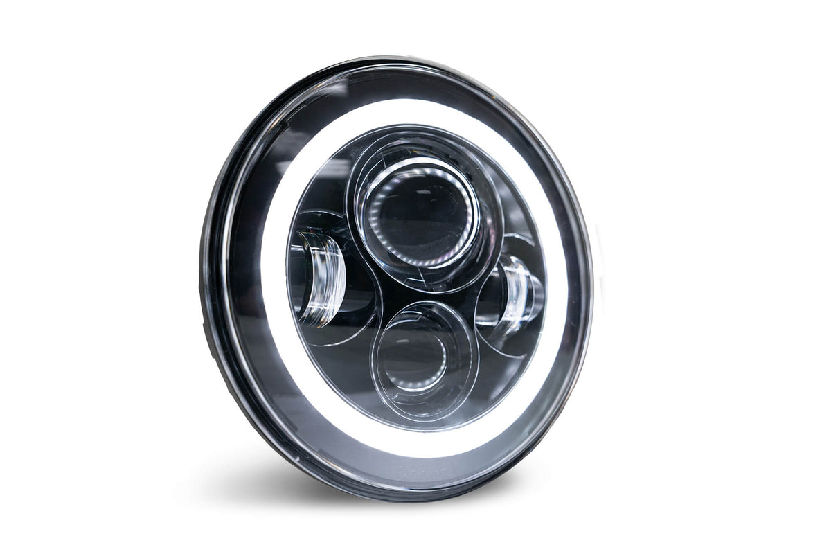 2007 2018 Jeep Wrangler JK JKU Projector Led Headlights With White Halo DV8 Offroad