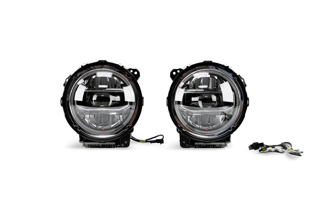 2018 2025 Jeep Jeep Gladiator JT Wrangler JL JLU LED Headlights Chrome DV8 Offroad
