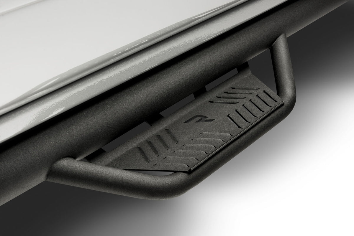 Podium Step LG Cab Length (2 Steps per Side) 3 Inch Main Tube Diameter 2005-2023 Toyota Tacoma Double Cab Textured Black NFab