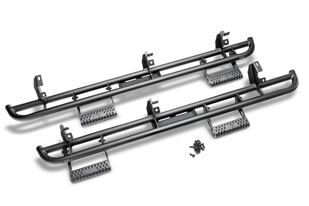 RKR Step System Full Length (1 Step Mount/1 Step per Side) 1.75 Inch Rails 2020-2025 Jeep Gladiator JT 4-Door Textured Black NFab
