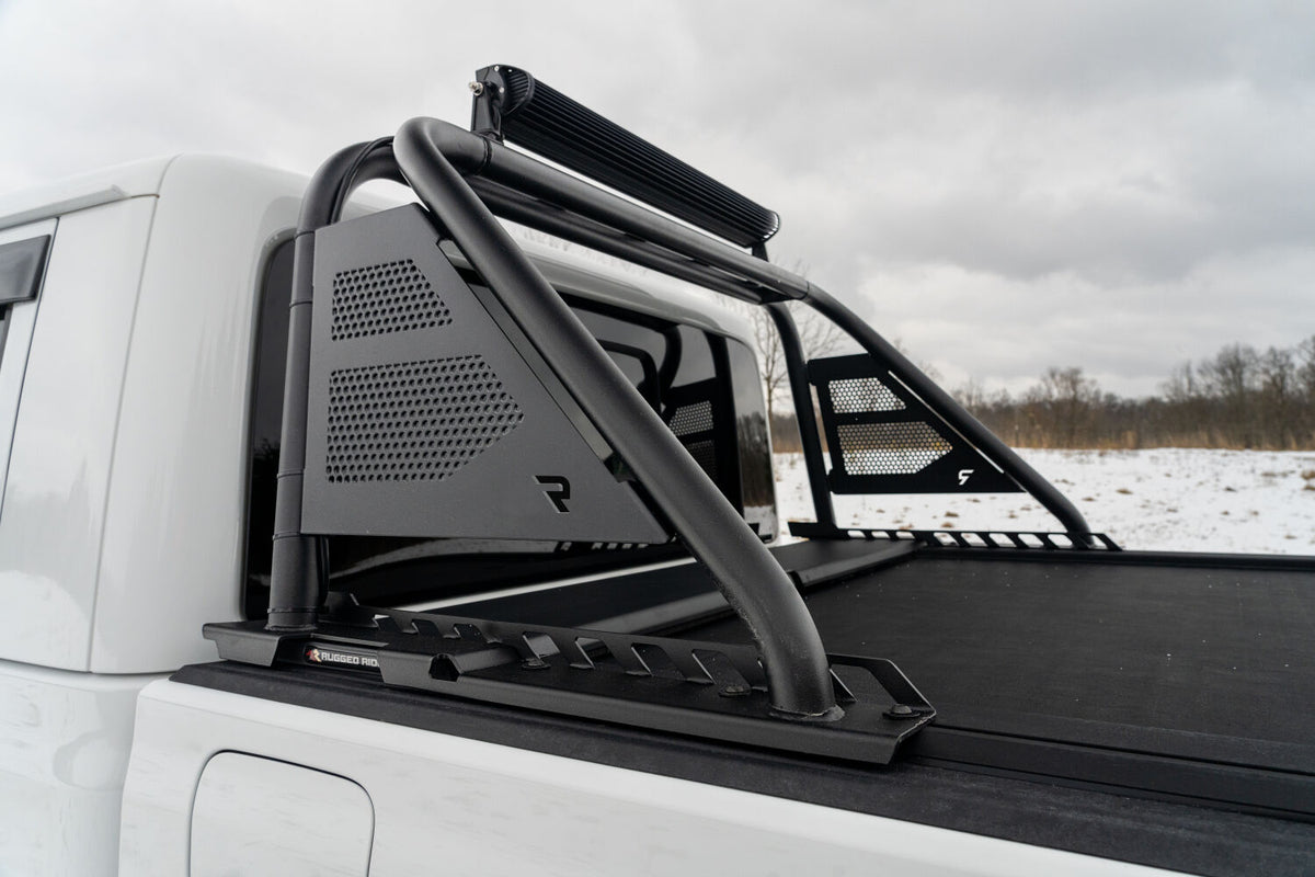 ARC Sports Bar 2020-2024 Jeep Gladiator TX Blk Works with Roll-N-Lock and Rugged Ridge Armis Retractable Bed Cover Only NFab