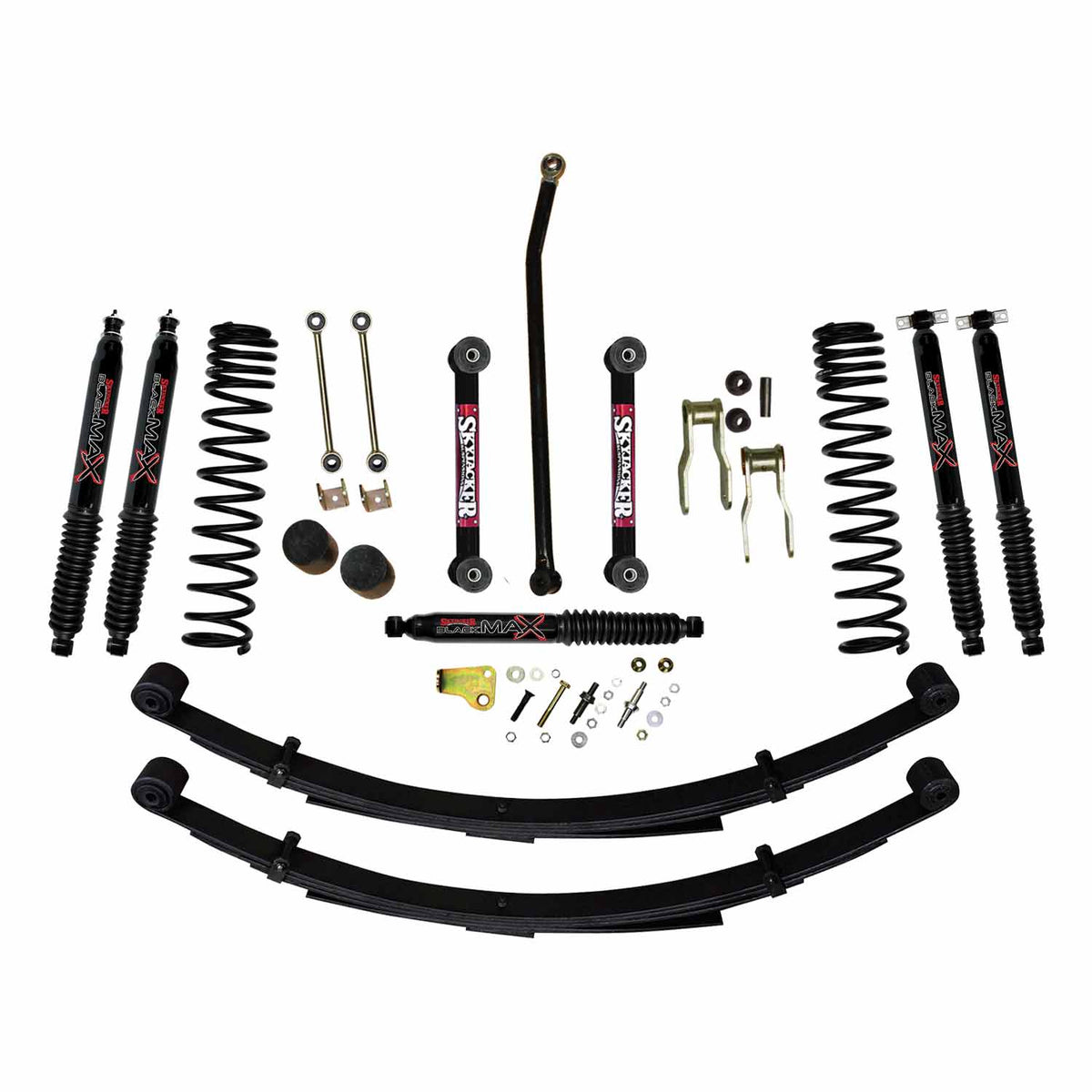 4.5 Inch Suspension Lift Sys 84-01 Cherokee XJ W/Front Dual Rate Long Travel Coil Springs Front Bump Stop Spacers