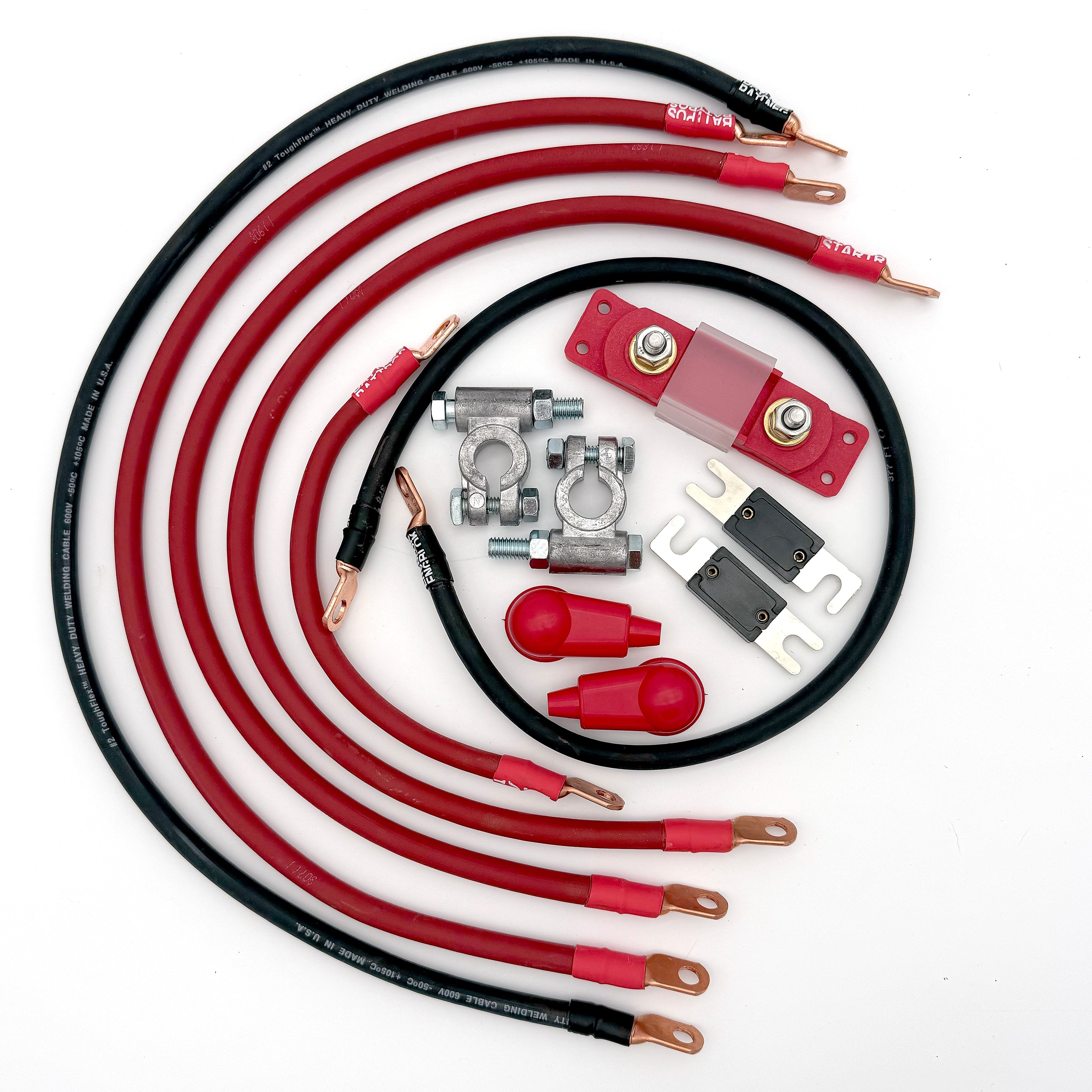 Jeep CJ Battery Cable Kit 1/0 Gauge Battery Cable 4.2 Liter Big7Kits